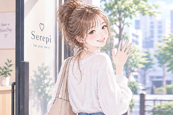 仕事を終えて帰るりおさん