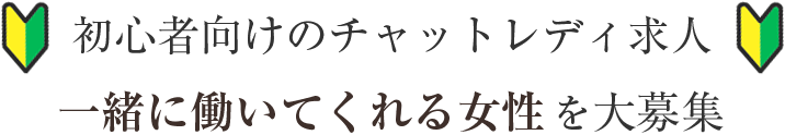 初心者向けのチャットレディ求人 一緒に働いてくれる女性を大募集